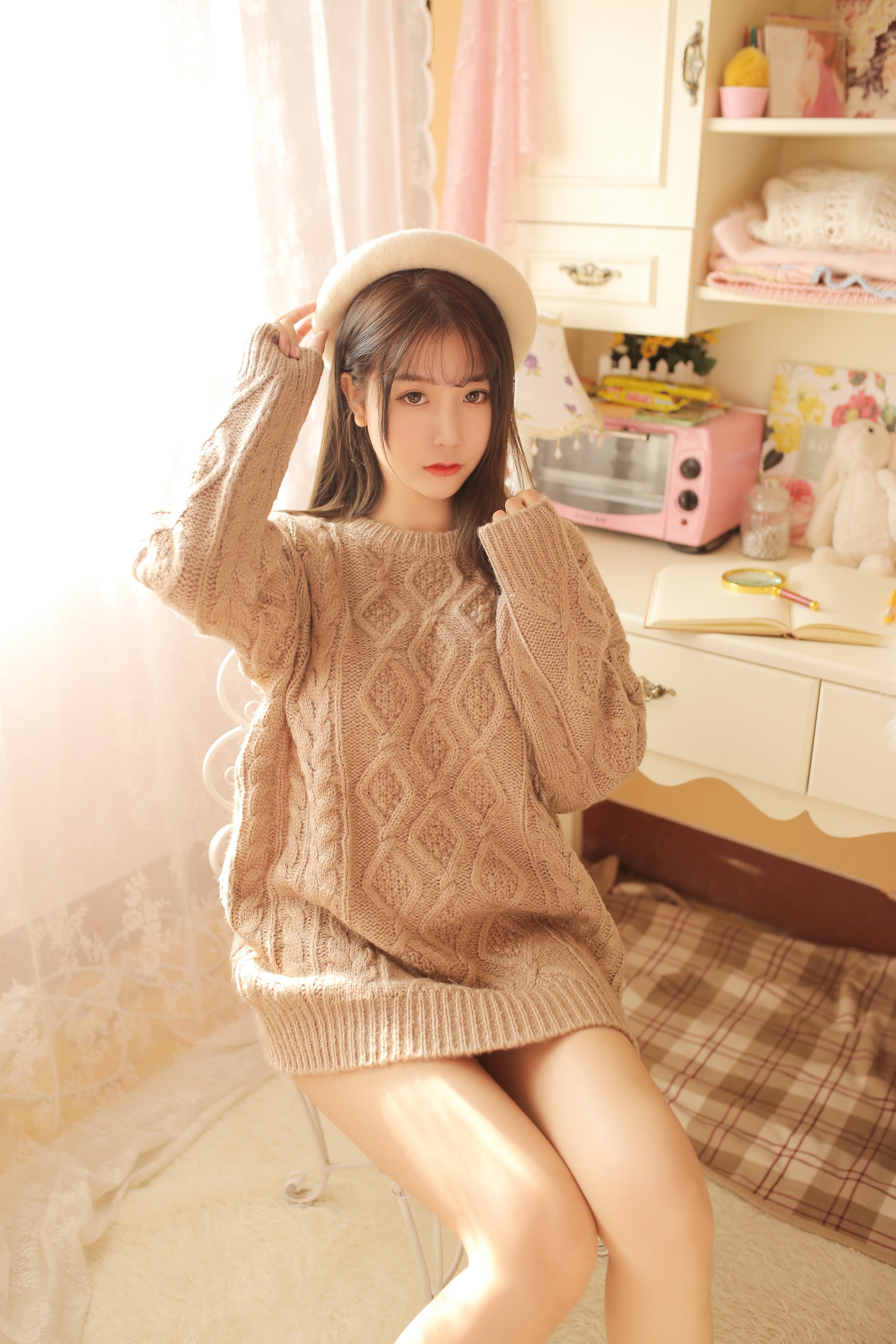 图片[1]-猫九酱 – NO.024 驼色毛衣[34P]-XikXak